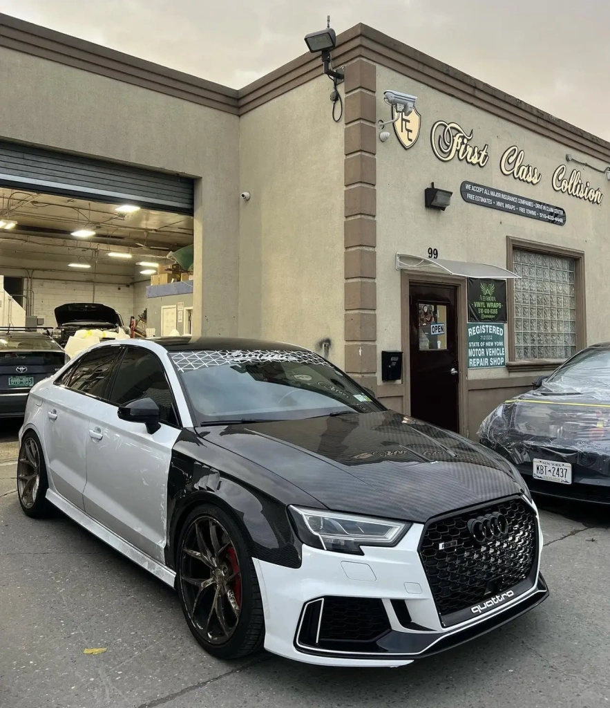 Balack and white Audi