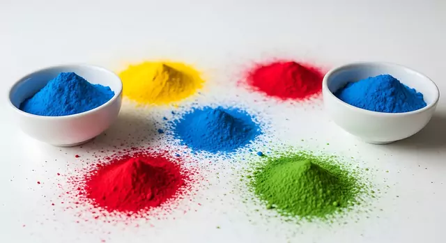 piles of colored dust