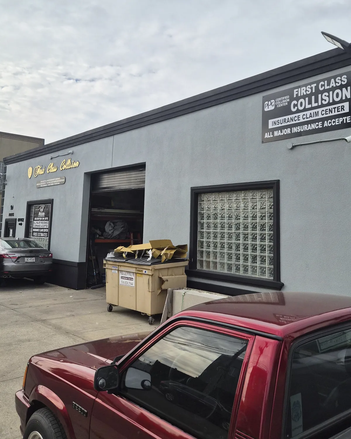 First Class Collision auto body shop at 99 Hopper Street in Westbury, NY